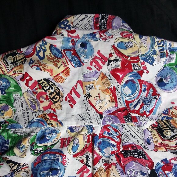 Vintage Parngraff Recycle Beer Cans Hawaiian Shirt - Picture 5 of 5